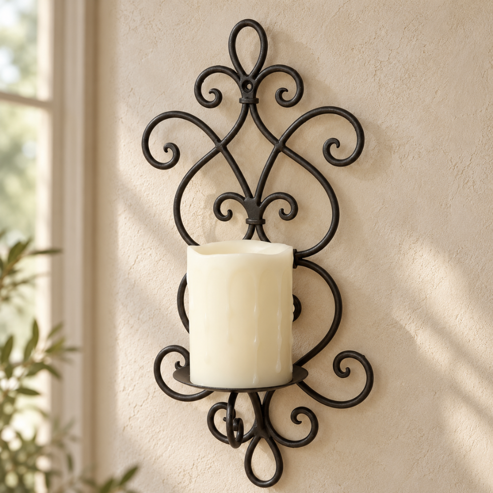 Decorative Wall Candle Holder | Black
