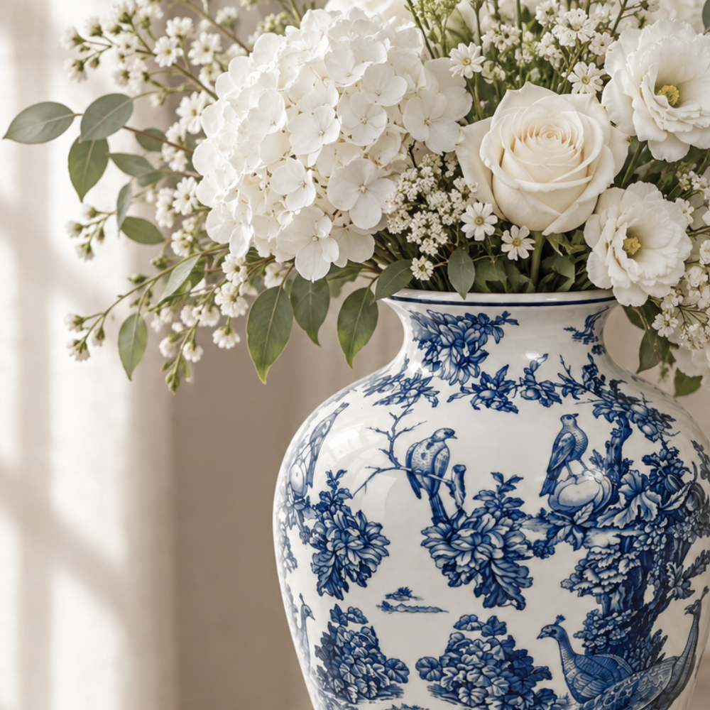 Ceramic Tropical Bird Vase