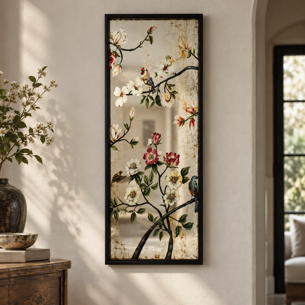 Chinoiserie Bird & Blossom Mirror