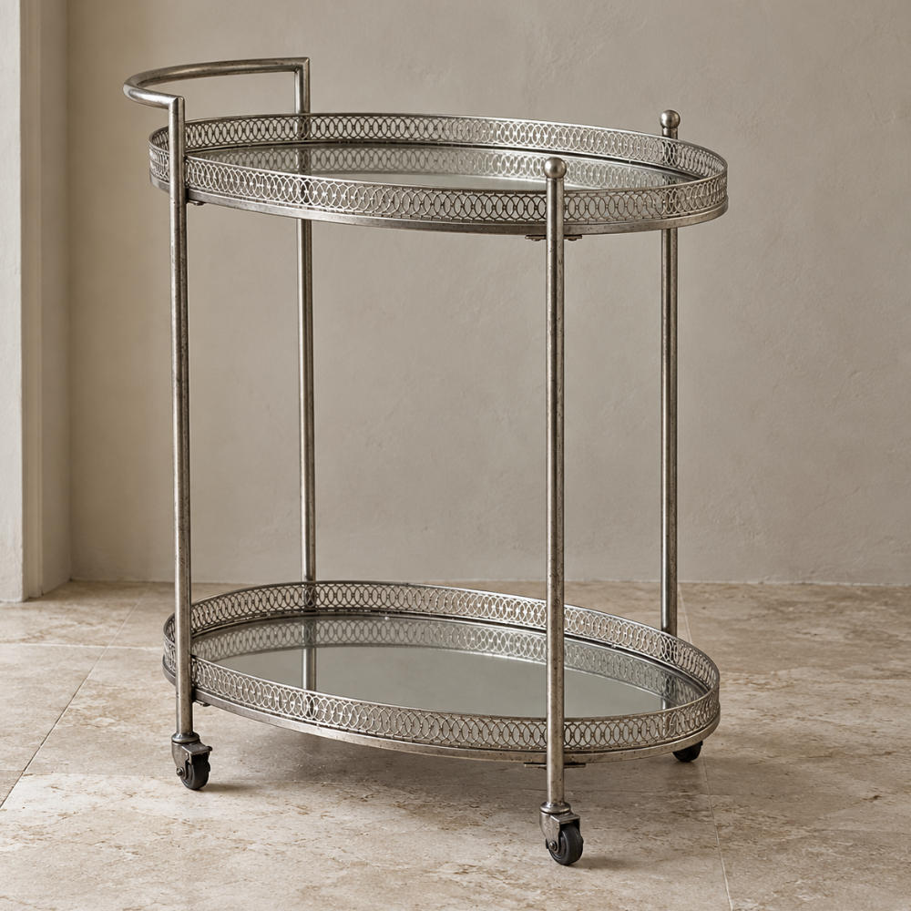 Antique Bar Trolley | Silver