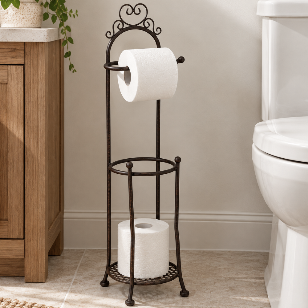 Antique Toilet Roll Holder | Dark Brown