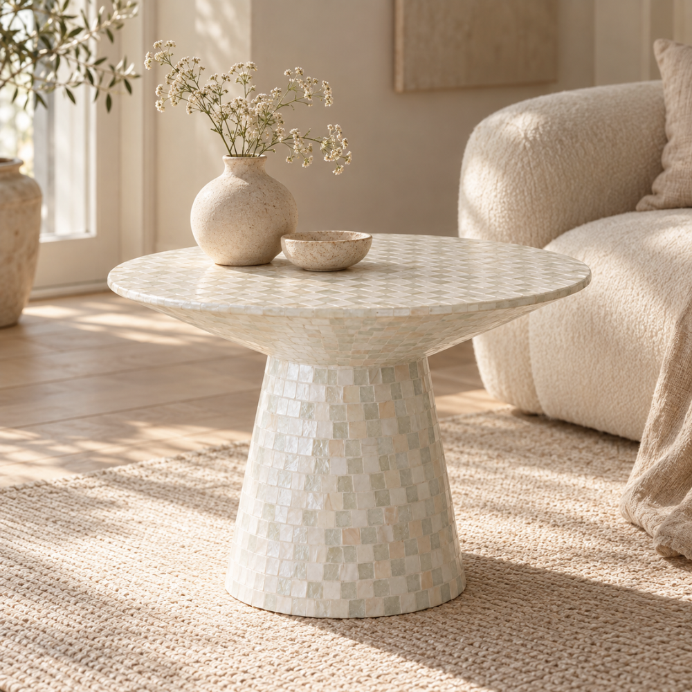 Round Coffee Table | Capiz Shell