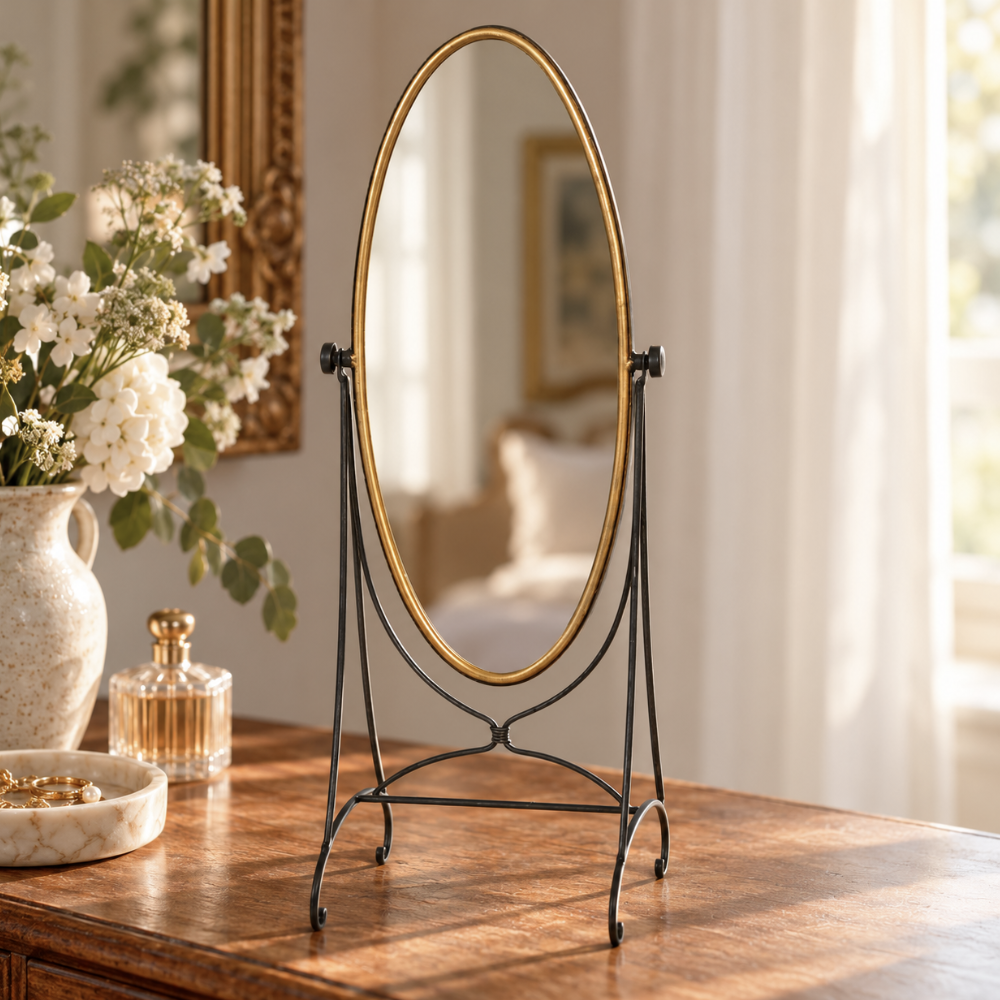 Oval Cheval Table Mirror